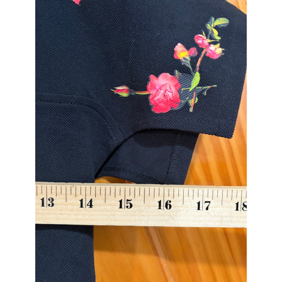 Burberry Girls 6Y Floral Logo Polo Dress Limited Print Black - Picture 9 of 9